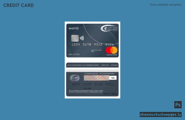 Libyen Aman Bank Mastercard World Card Beispielvorschau